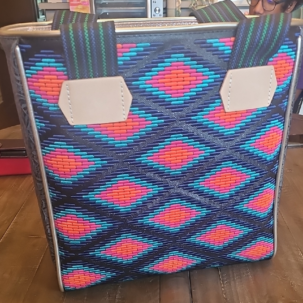 Blue And Orange Geometric Backpack - image 1
